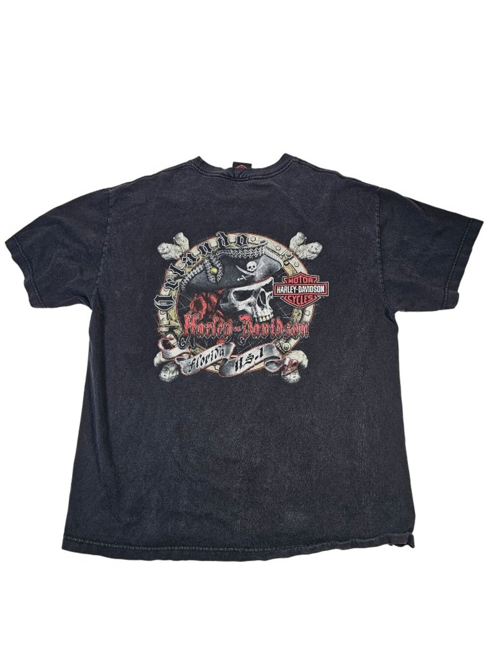 Harley-Davidson 2014 Pirate Skull T-Shirt Orlando Florida Men's Size XL Black